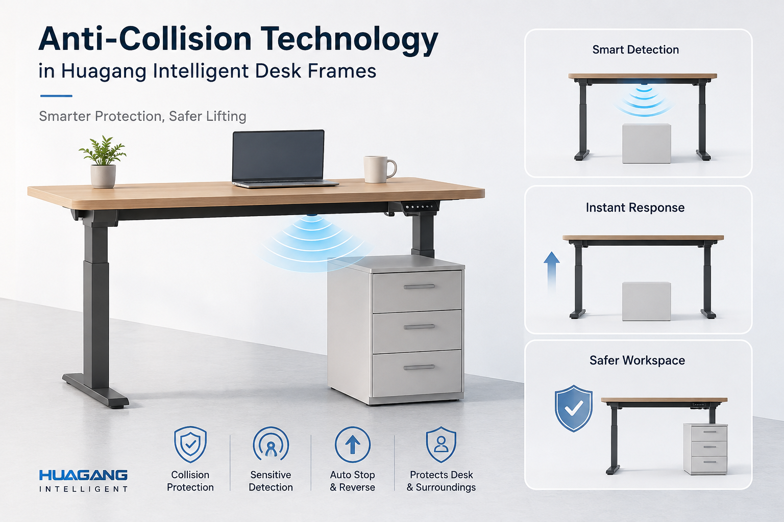 Anti-Collision Technology in Huagang Intelligent Desk Frames